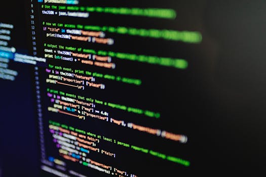 Icon representing software development, showing code brackets and a gear.