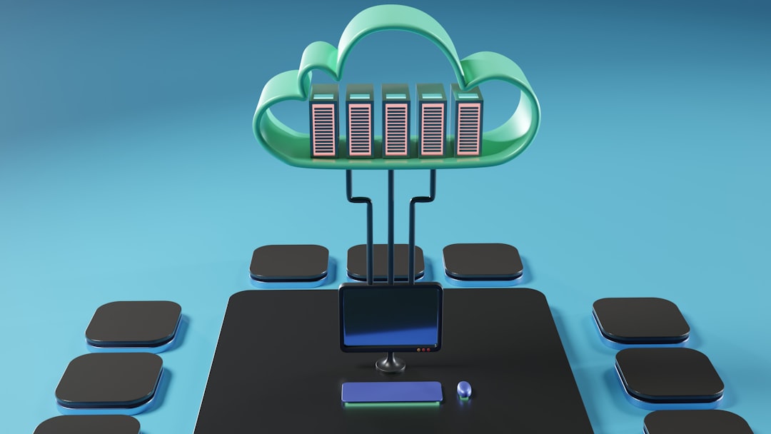 Image illustrating secure cloud data storage for a financial institution.