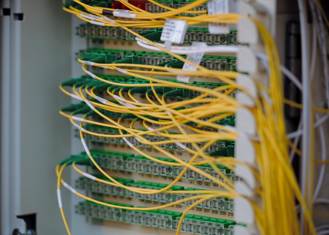 Image of interconnected servers and network cables, symbolizing robust IT infrastructure.