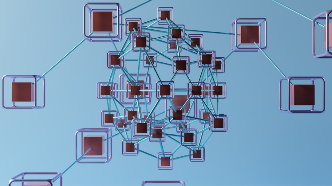 Icon representing network solutions, showing interconnected network nodes.